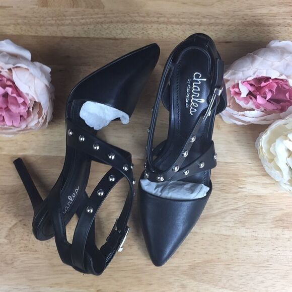 Charles David Black Leather Pumps 5.5M - Picture 3 of 8